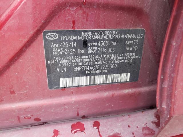 Photo 9 VIN: 5NPEB4AC3EH939380 - HYUNDAI SONATA GLS 