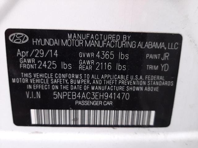 Photo 11 VIN: 5NPEB4AC3EH941470 - HYUNDAI SONATA GLS 