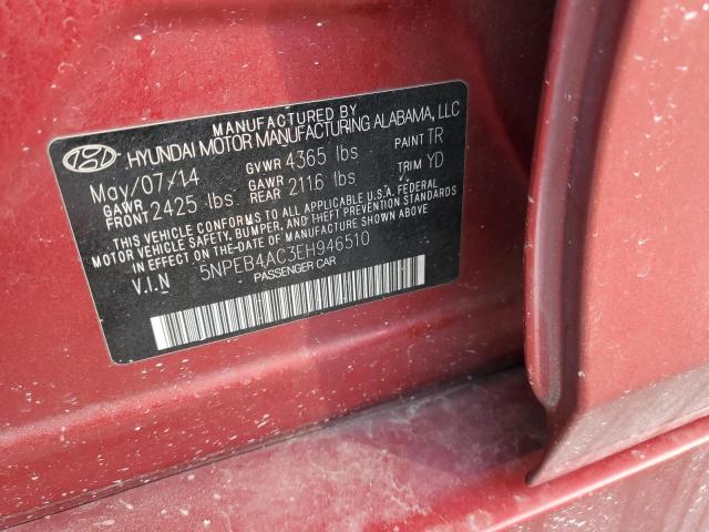 Photo 11 VIN: 5NPEB4AC3EH946510 - HYUNDAI SONATA GLS 