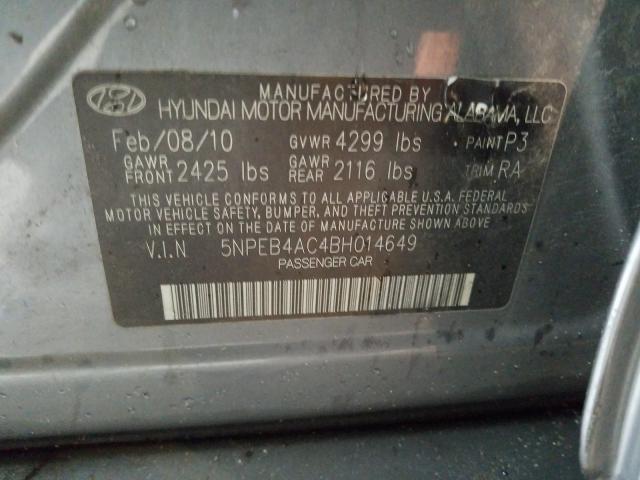 Photo 9 VIN: 5NPEB4AC4BH014649 - HYUNDAI SONATA GLS 