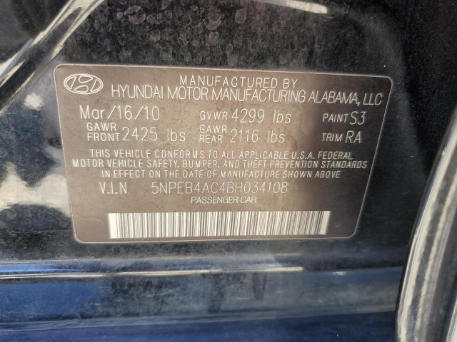 Photo 11 VIN: 5NPEB4AC4BH034108 - HYUNDAI SONATA GLS 