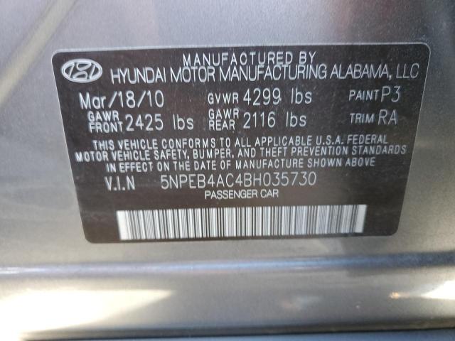 Photo 11 VIN: 5NPEB4AC4BH035730 - HYUNDAI SONATA GLS 