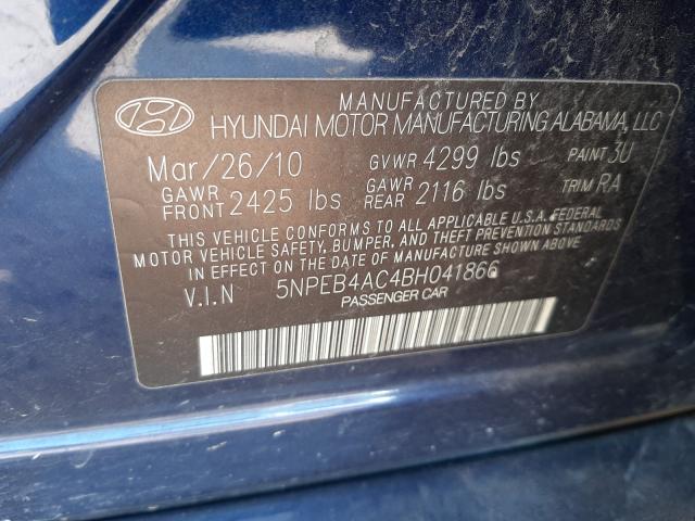 Photo 9 VIN: 5NPEB4AC4BH041866 - HYUNDAI SONATA GLS 