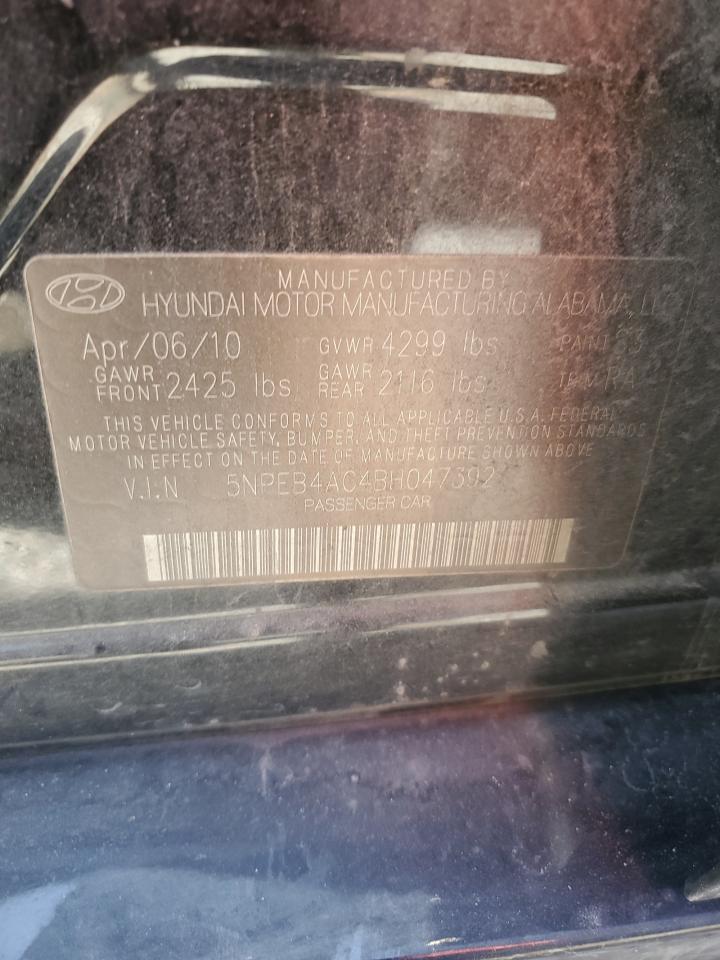 Photo 11 VIN: 5NPEB4AC4BH047392 - HYUNDAI SONATA 