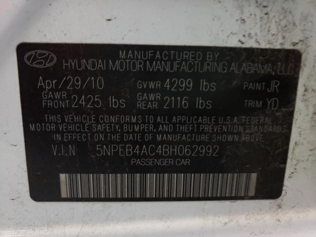 Photo 9 VIN: 5NPEB4AC4BH062992 - HYUNDAI SONATA GLS 