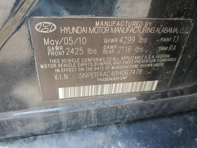 Photo 11 VIN: 5NPEB4AC4BH067478 - HYUNDAI SONATA 