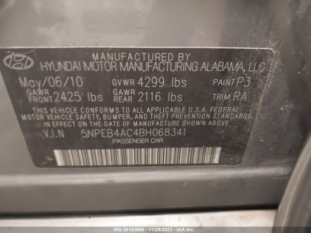 Photo 8 VIN: 5NPEB4AC4BH068341 - HYUNDAI SONATA 