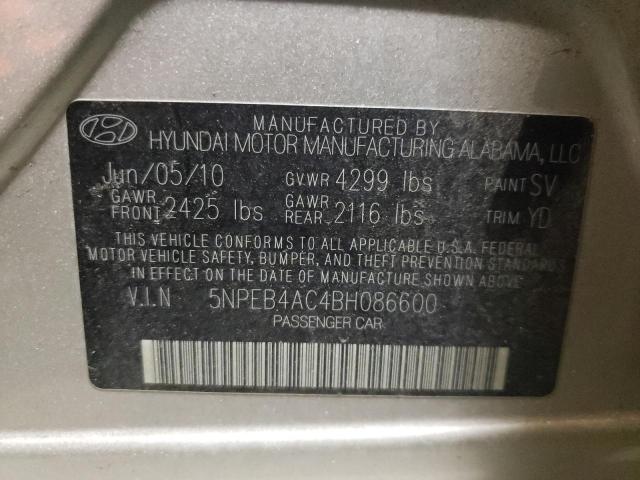 Photo 9 VIN: 5NPEB4AC4BH086600 - HYUNDAI SONATA GLS 