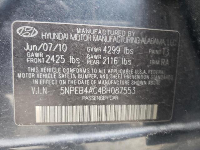 Photo 9 VIN: 5NPEB4AC4BH087553 - HYUNDAI SONATA GLS 