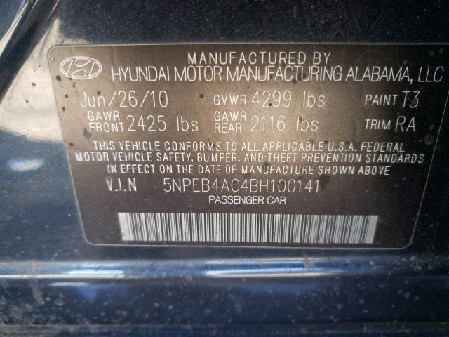 Photo 9 VIN: 5NPEB4AC4BH100141 - HYUNDAI SONATA GLS 