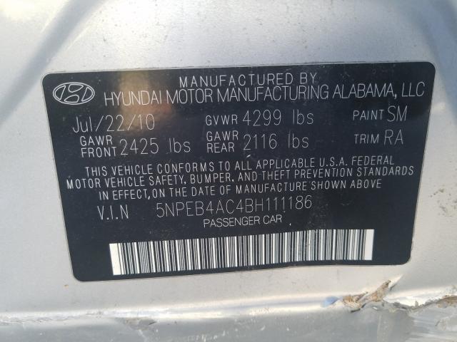 Photo 9 VIN: 5NPEB4AC4BH111186 - HYUNDAI SONATA 