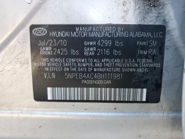 Photo 11 VIN: 5NPEB4AC4BH111981 - HYUNDAI SONATA GLS 