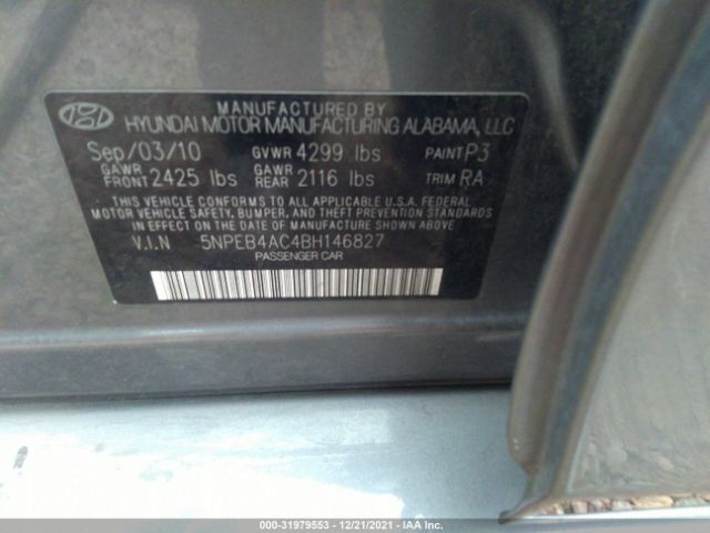 Photo 8 VIN: 5NPEB4AC4BH146827 - HYUNDAI SONATA 