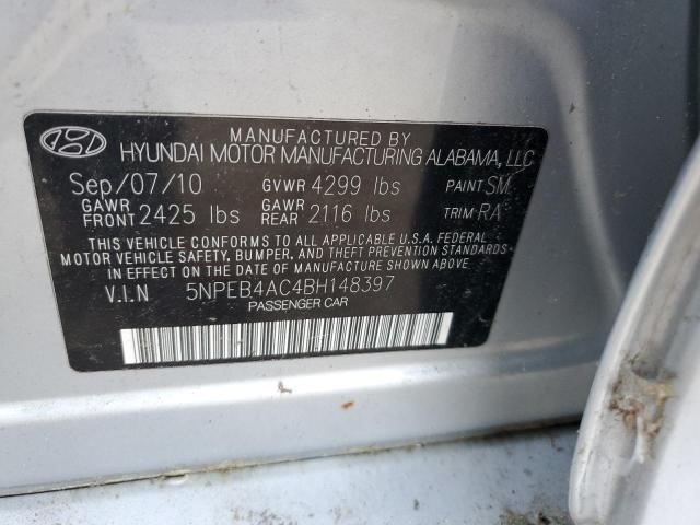 Photo 9 VIN: 5NPEB4AC4BH148397 - HYUNDAI SONATA GLS 