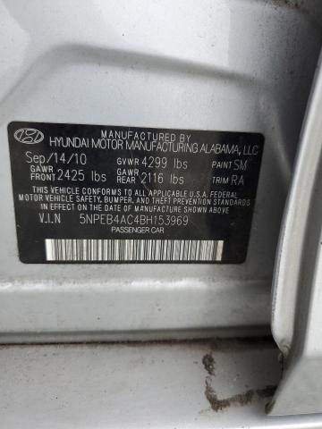 Photo 9 VIN: 5NPEB4AC4BH153969 - HYUNDAI SONATA GLS 