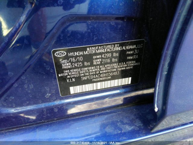 Photo 8 VIN: 5NPEB4AC4BH156483 - HYUNDAI SONATA 