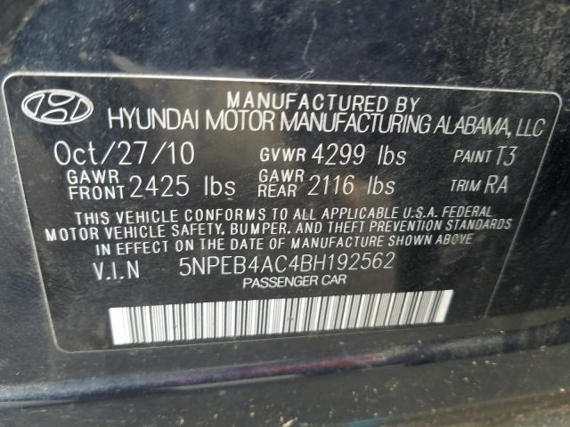 Photo 9 VIN: 5NPEB4AC4BH192562 - HYUNDAI SONATA GLS 