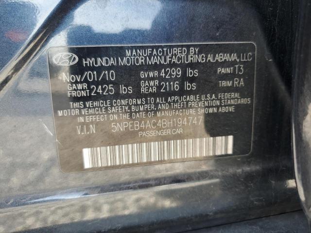 Photo 11 VIN: 5NPEB4AC4BH194747 - HYUNDAI SONATA GLS 