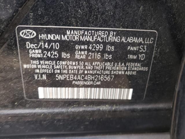 Photo 9 VIN: 5NPEB4AC4BH216567 - HYUNDAI SONATA GLS 