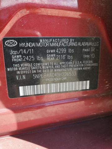 Photo 11 VIN: 5NPEB4AC4BH226533 - HYUNDAI SONATA GLS 