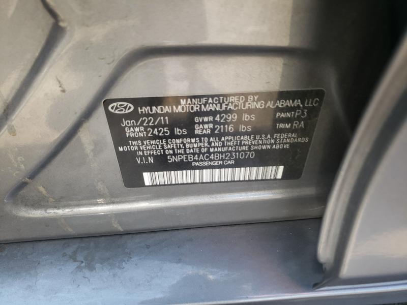 Photo 9 VIN: 5NPEB4AC4BH231070 - HYUNDAI SONATA GLS 