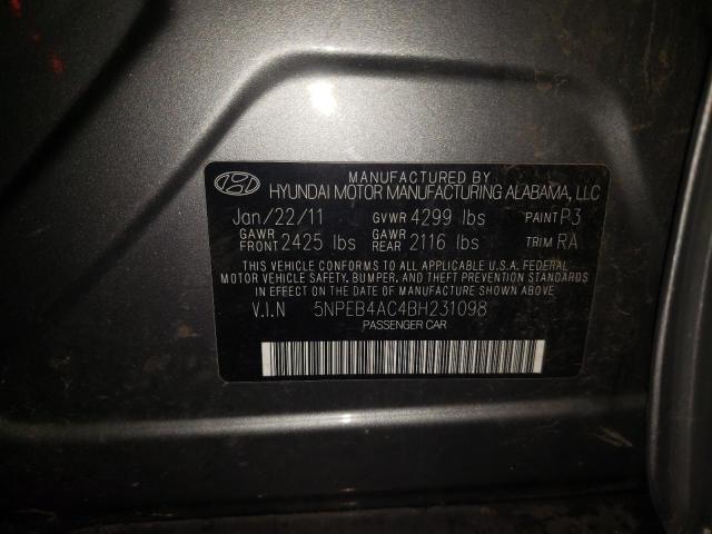 Photo 9 VIN: 5NPEB4AC4BH231098 - HYUNDAI SONATA GLS 