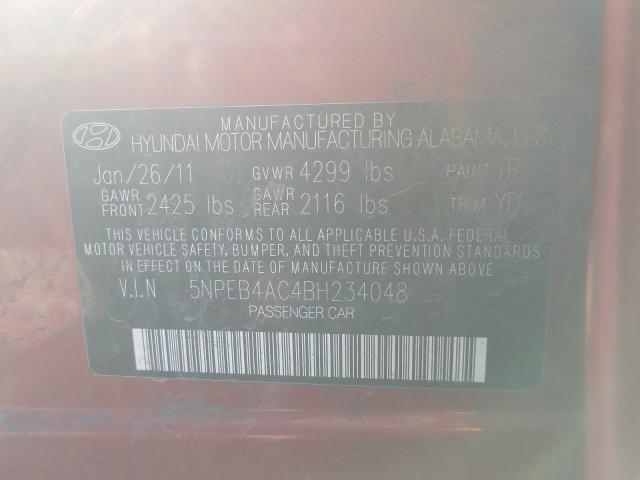 Photo 9 VIN: 5NPEB4AC4BH234048 - HYUNDAI SONATA GLS 