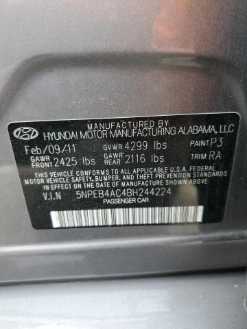 Photo 11 VIN: 5NPEB4AC4BH244224 - HYUNDAI SONATA GLS 