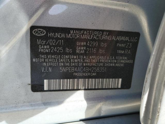 Photo 11 VIN: 5NPEB4AC4BH258351 - HYUNDAI SONATA GLS 