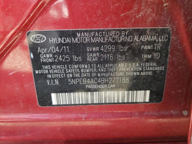 Photo 9 VIN: 5NPEB4AC4BH277188 - HYUNDAI SONATA GLS 