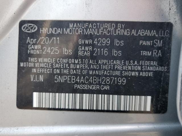 Photo 11 VIN: 5NPEB4AC4BH287199 - HYUNDAI SONATA GLS 