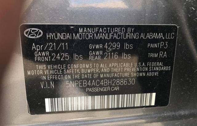 Photo 9 VIN: 5NPEB4AC4BH288630 - HYUNDAI SONATA GLS 