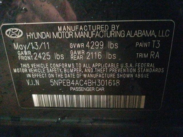 Photo 9 VIN: 5NPEB4AC4BH301618 - HYUNDAI SONATA GLS 