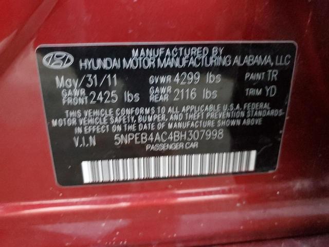 Photo 12 VIN: 5NPEB4AC4BH307998 - HYUNDAI SONATA 