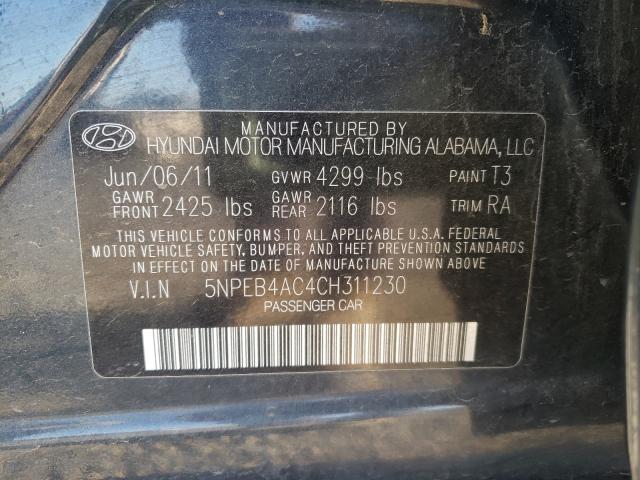 Photo 9 VIN: 5NPEB4AC4CH311230 - HYUNDAI SONATA GLS 