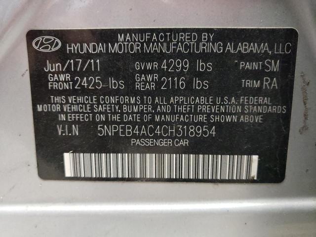 Photo 11 VIN: 5NPEB4AC4CH318954 - HYUNDAI SONATA GLS 