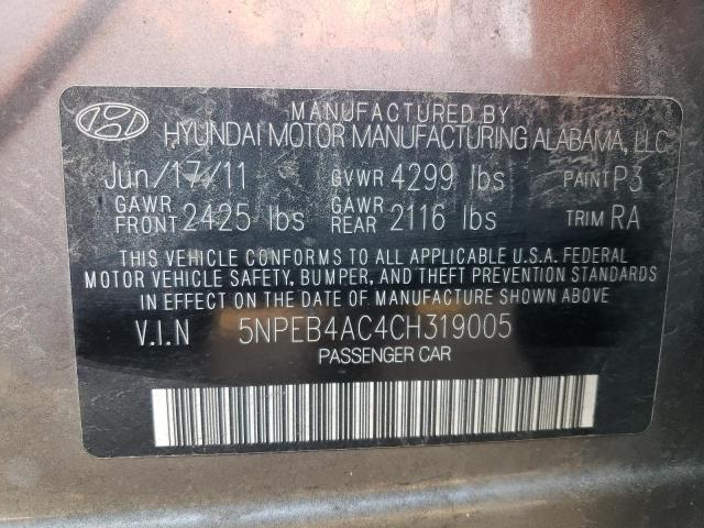 Photo 11 VIN: 5NPEB4AC4CH319005 - HYUNDAI SONATA 