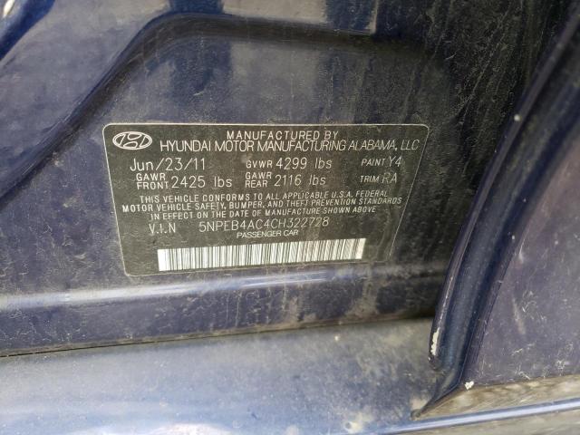 Photo 12 VIN: 5NPEB4AC4CH322728 - HYUNDAI SONATA GLS 