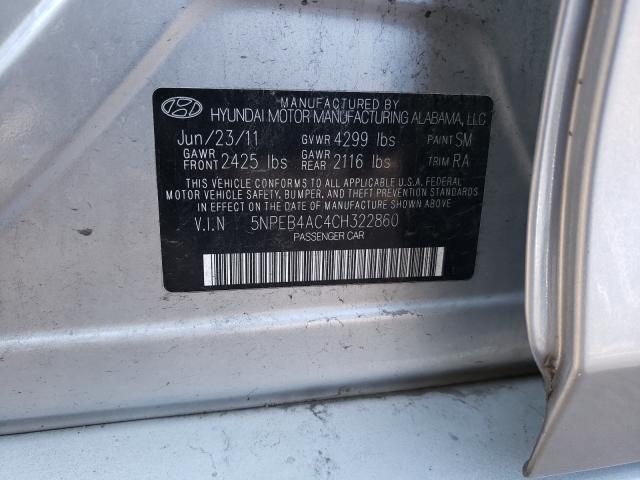 Photo 9 VIN: 5NPEB4AC4CH322860 - HYUNDAI SONATA GLS 