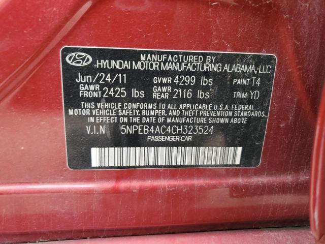 Photo 11 VIN: 5NPEB4AC4CH323524 - HYUNDAI SONATA 