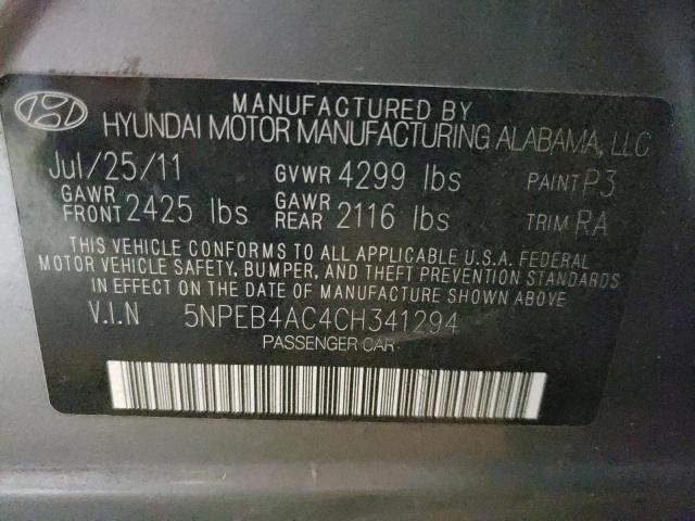 Photo 11 VIN: 5NPEB4AC4CH341294 - HYUNDAI SONATA GLS 