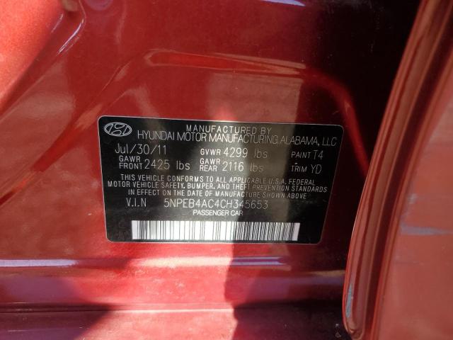 Photo 11 VIN: 5NPEB4AC4CH345653 - HYUNDAI SONATA GLS 