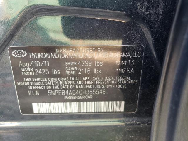 Photo 12 VIN: 5NPEB4AC4CH365546 - HYUNDAI SONATA GLS 