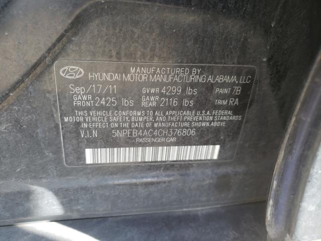 Photo 9 VIN: 5NPEB4AC4CH376806 - HYUNDAI SONATA GLS 