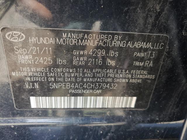 Photo 9 VIN: 5NPEB4AC4CH379432 - HYUNDAI SONATA GLS 