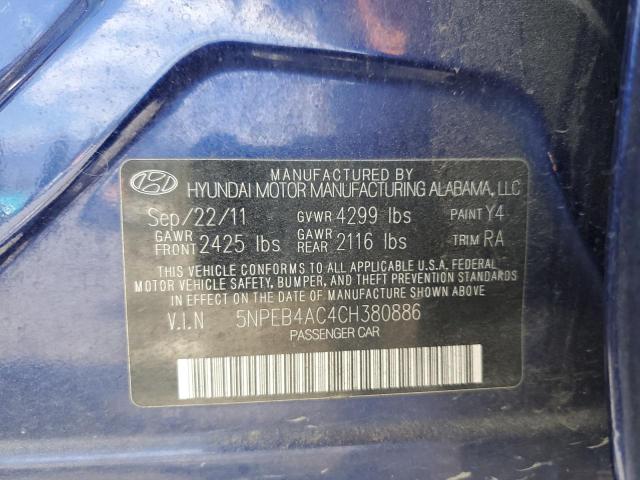 Photo 11 VIN: 5NPEB4AC4CH380886 - HYUNDAI SONATA GLS 