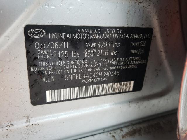 Photo 9 VIN: 5NPEB4AC4CH390348 - HYUNDAI SONATA GLS 