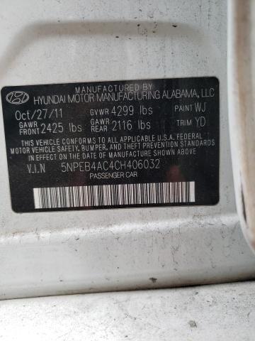 Photo 11 VIN: 5NPEB4AC4CH406032 - HYUNDAI SONATA 