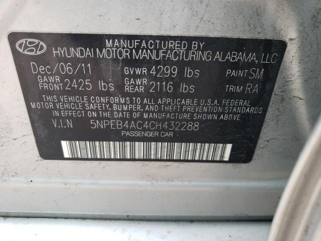 Photo 11 VIN: 5NPEB4AC4CH432288 - HYUNDAI SONATA 