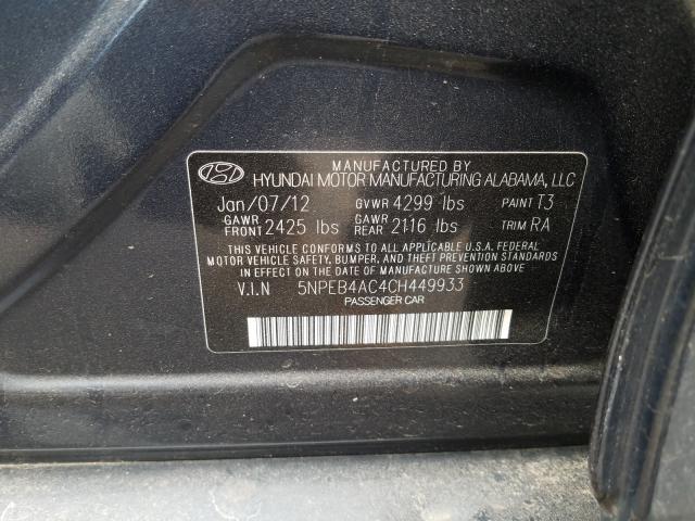 Photo 9 VIN: 5NPEB4AC4CH449933 - HYUNDAI SONATA GLS 